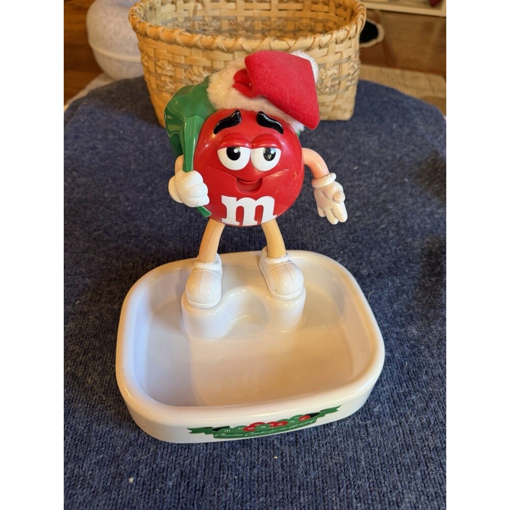 1999 M&M "Red" Talking Collectible Christmas Candy Dish Tested- No Box